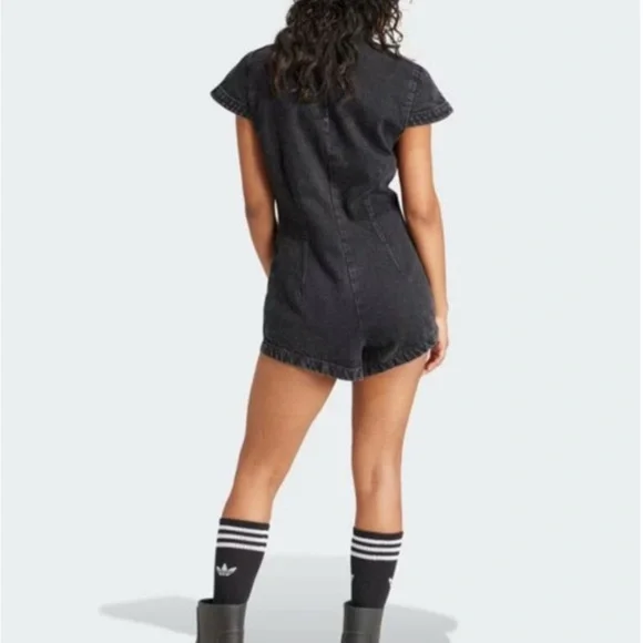 Adidas Fashion Montreal Denim Playsuit Black 
Size Small - Picture 2 of 15